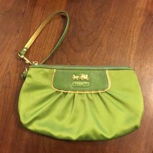 Green Coach Wristlet
